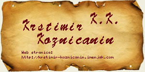 Krstimir Kozničanin vizit kartica